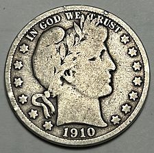 1910 Barber half dollar die clash variety showing ghost impressions of obverse design elements in reverse fields